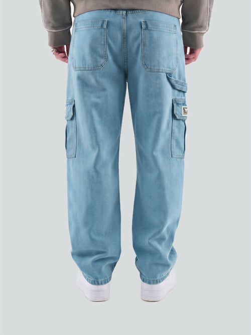 Pantalón con protecciones CE - Cargo Jeans Washed Blue