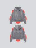 Washed Grey "NOT A ROUTINE" HOODIE