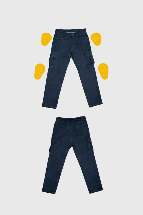 Pantalón con protecciones CE - Cargo Jeans Raw Blue