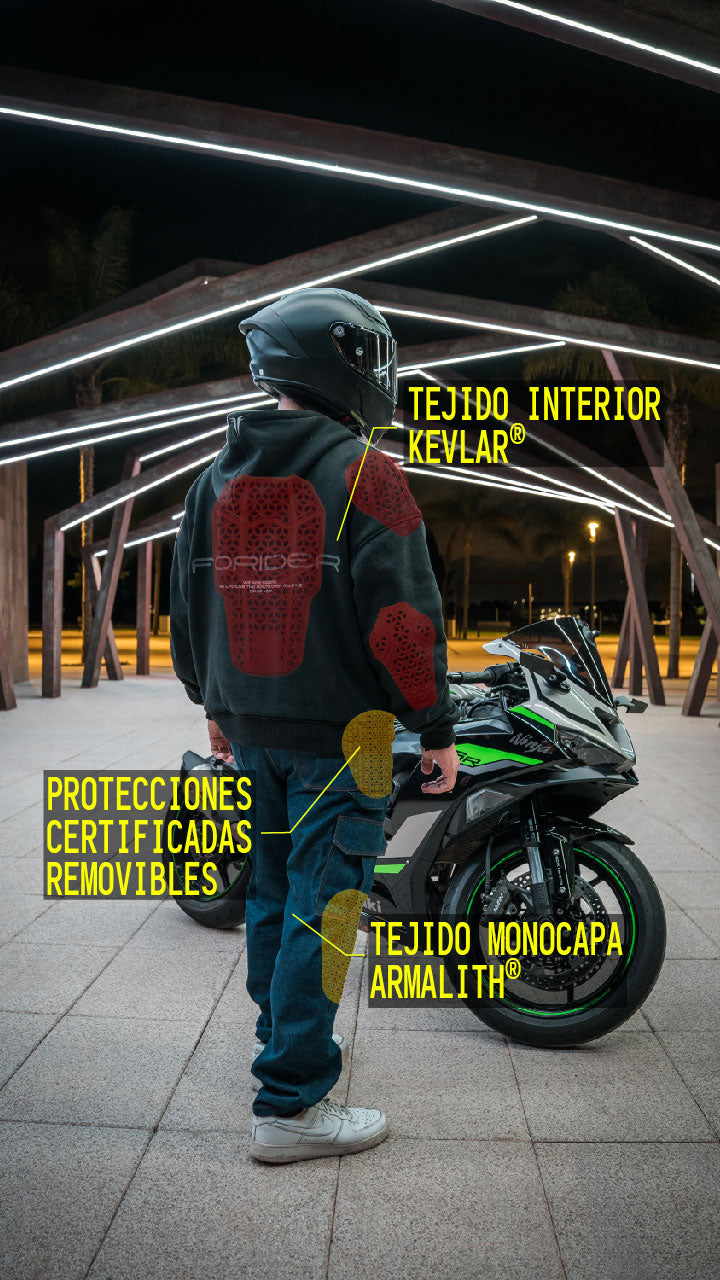 Sudadera con protecciones "NOT A ROUTINE" Negra
