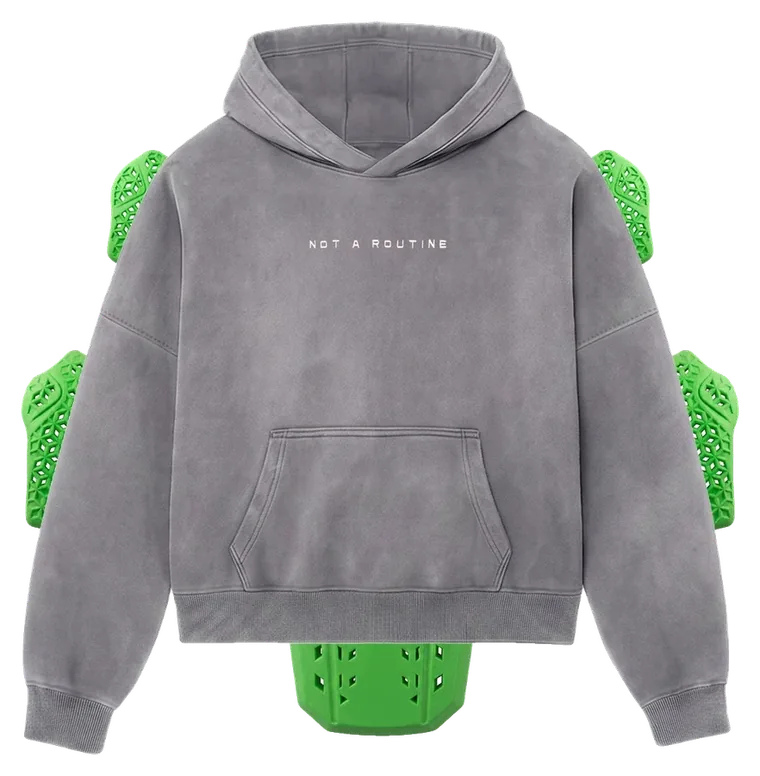 Sudadera gris washed NOT A ROUTINE de Forider con protecciones CE