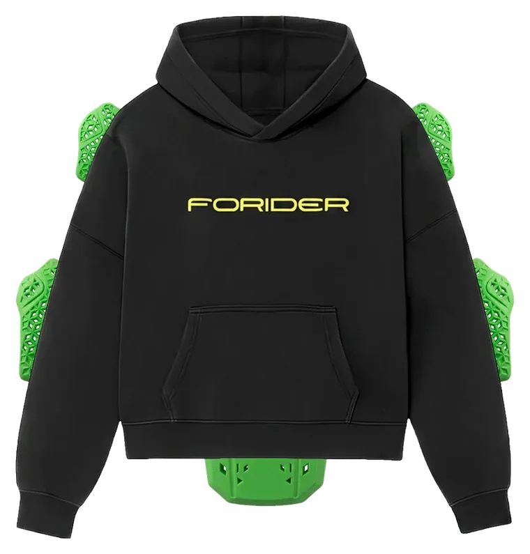 Sudadera negra FORIDER con protecciones CE